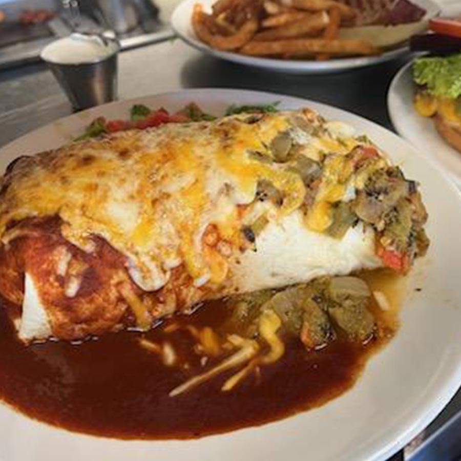 Burrito from Cafe Catron in Santa Fe New Mexico.